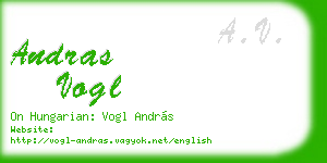 andras vogl business card