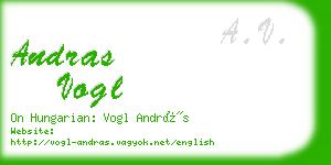 andras vogl business card